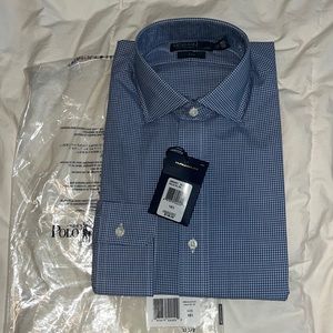 NWT Polo Ralph Lauren Estate dress shirt 15.5 / 39 Blue Checkered print